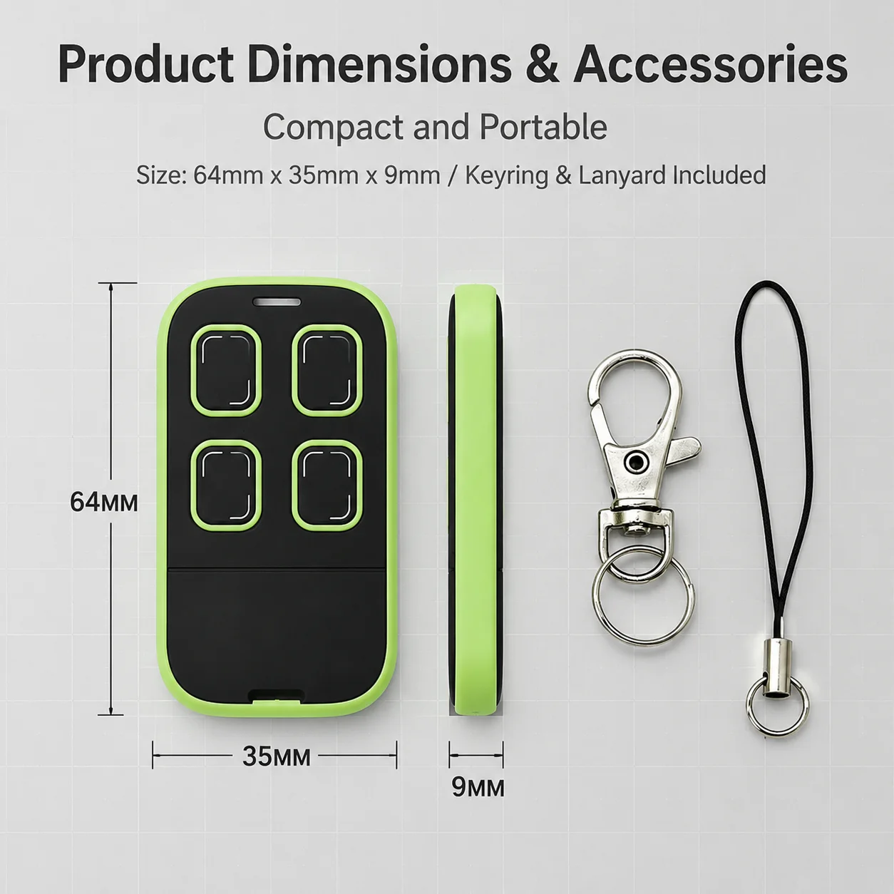 4-in-1 Multi-Frequency Garage Remote 280-868MHz Rolling Code Replace 4 Remotes Universal Clone Gate Opener Duplicator 5 Colors