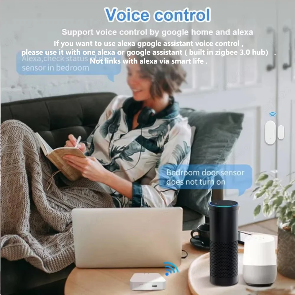 Zigbee 3.0 Door Window Sensor,Door Open Closed Detector,Smart Home Security Alarm System Contact Sensor For Z2M Home Assistant