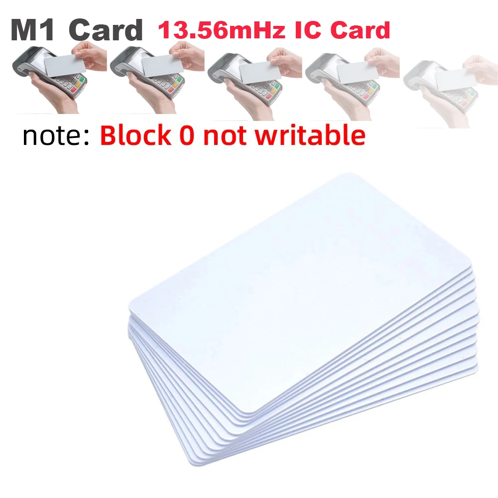 20/50/100 MF S50 Classic 1K M1 RFID Keyfob Tag Token 13.56Mhz IC Cards Proximity Smart 0.8mm For Access Control System ISO14443A