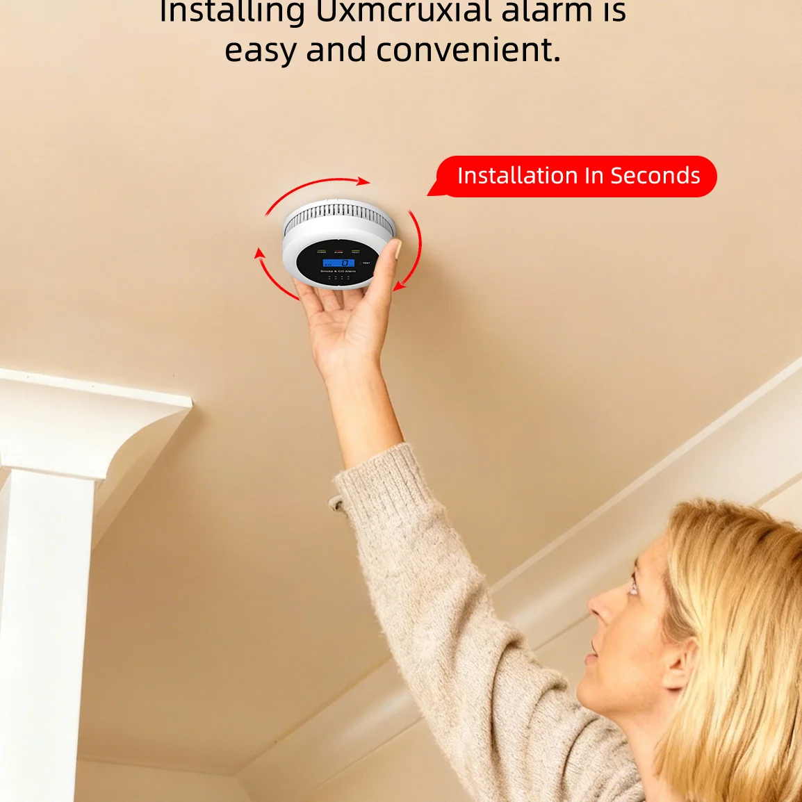 Independent Smoke Detector Carbon Monoxide Alarm Combo,2 in 1 Smoke & CO Alarm for Home Security Protection Smoke Alarm