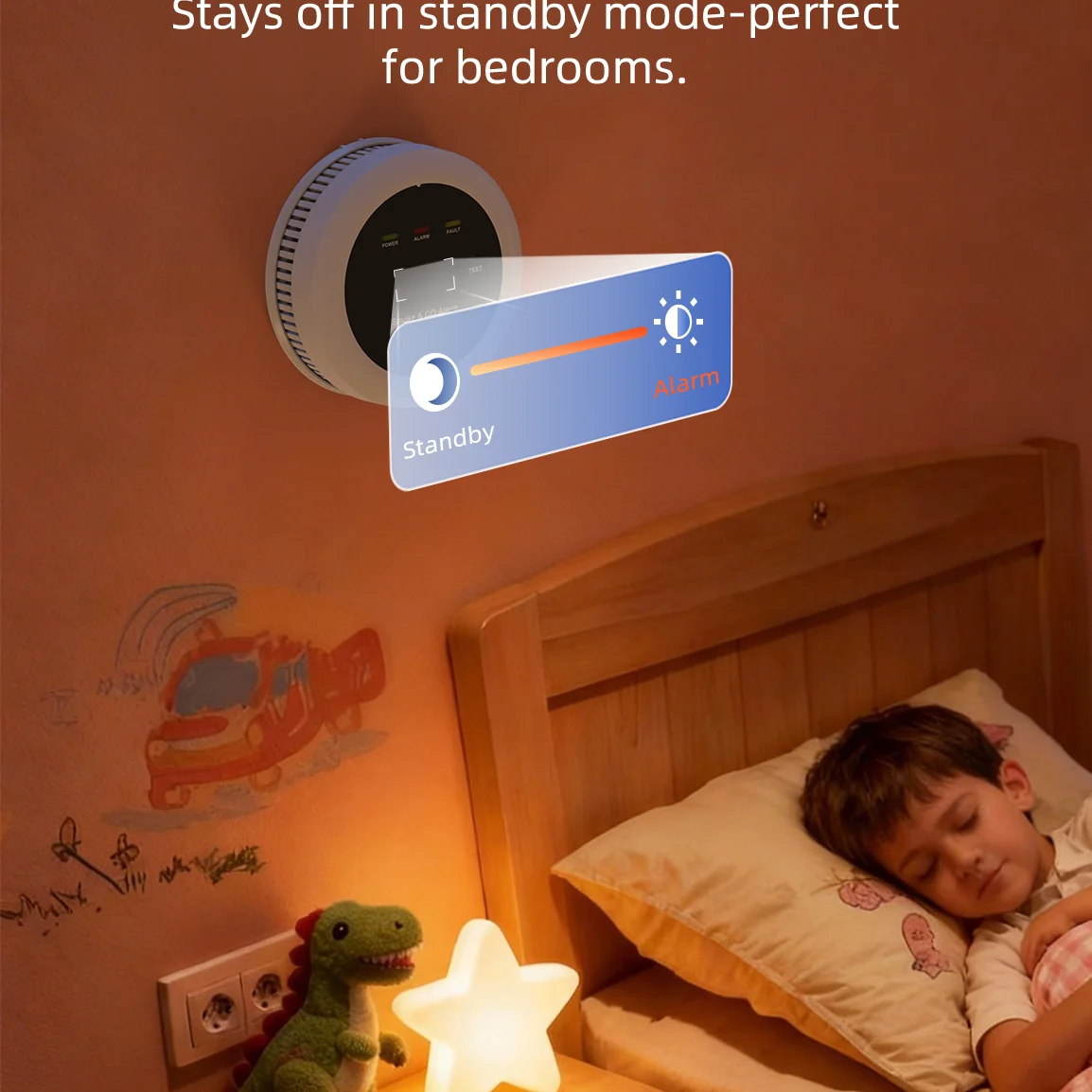 Independent Smoke Detector Carbon Monoxide Alarm Combo,2 in 1 Smoke & CO Alarm for Home Security Protection Smoke Alarm