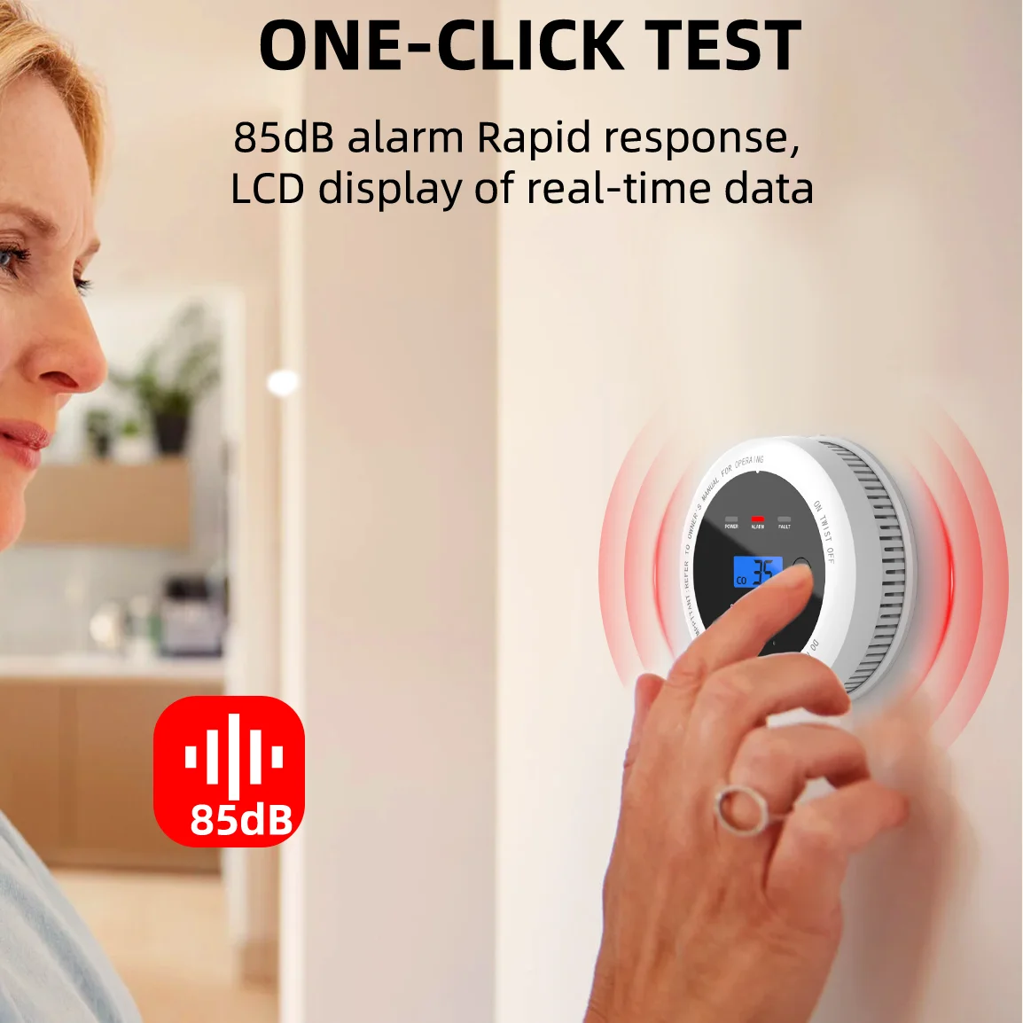 Independent Smoke Detector Carbon Monoxide Alarm Combo,2 in 1 Smoke & CO Alarm for Home Security Protection Smoke Alarm