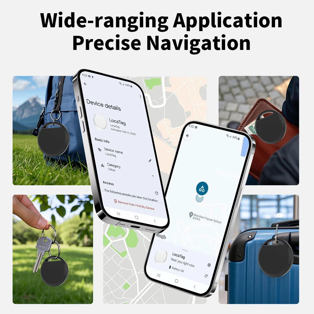 Smart Tag Tracker for Android Google Find Hub APP Work with Xiaomi Samsung Motorola OPPO Vivo Phones Find Keys Wallet Pet Easily