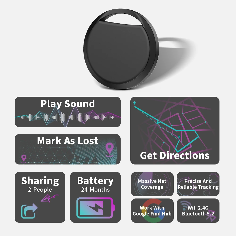 Smart Tag Tracker for Android Google Find Hub APP Work with Xiaomi Samsung Motorola OPPO Vivo Phones Find Keys Wallet Pet Easily