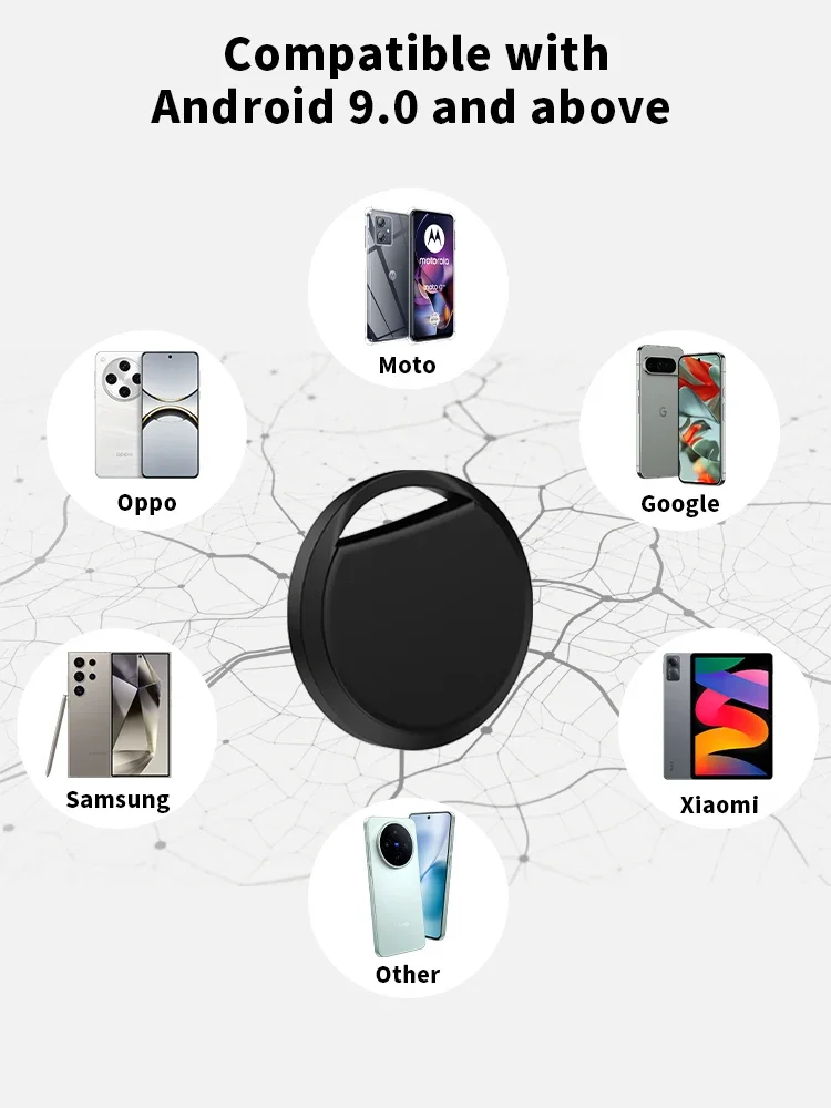 Smart Tag Tracker for Android Google Find Hub APP Work with Xiaomi Samsung Motorola OPPO Vivo Phones Find Keys Wallet Pet Easily