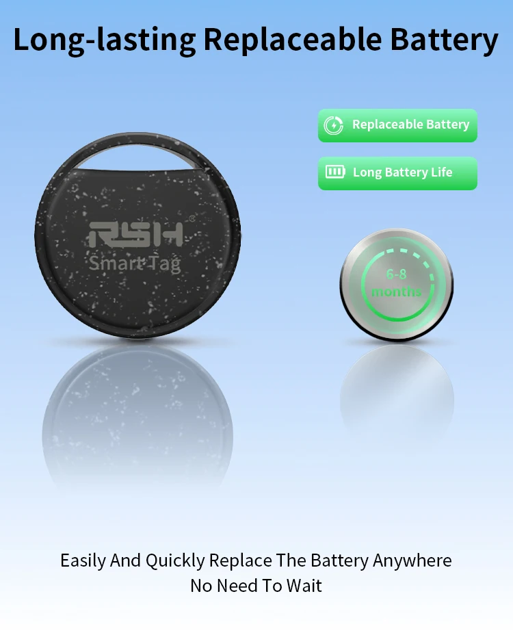 RSH Security Tracker Wallet Luggage Coffer Box Locator Anti Lose for Android Smart Tag Work With Google Find for Samsung OnePlus