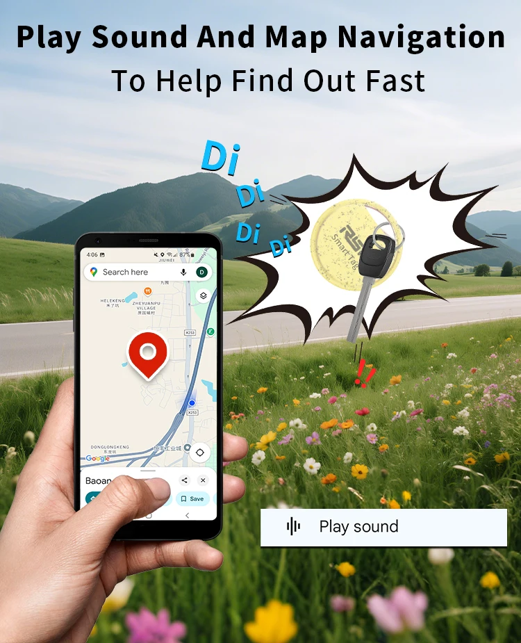 RSH Security Tracker Wallet Luggage Coffer Box Locator Anti Lose for Android Smart Tag Work With Google Find for Samsung OnePlus