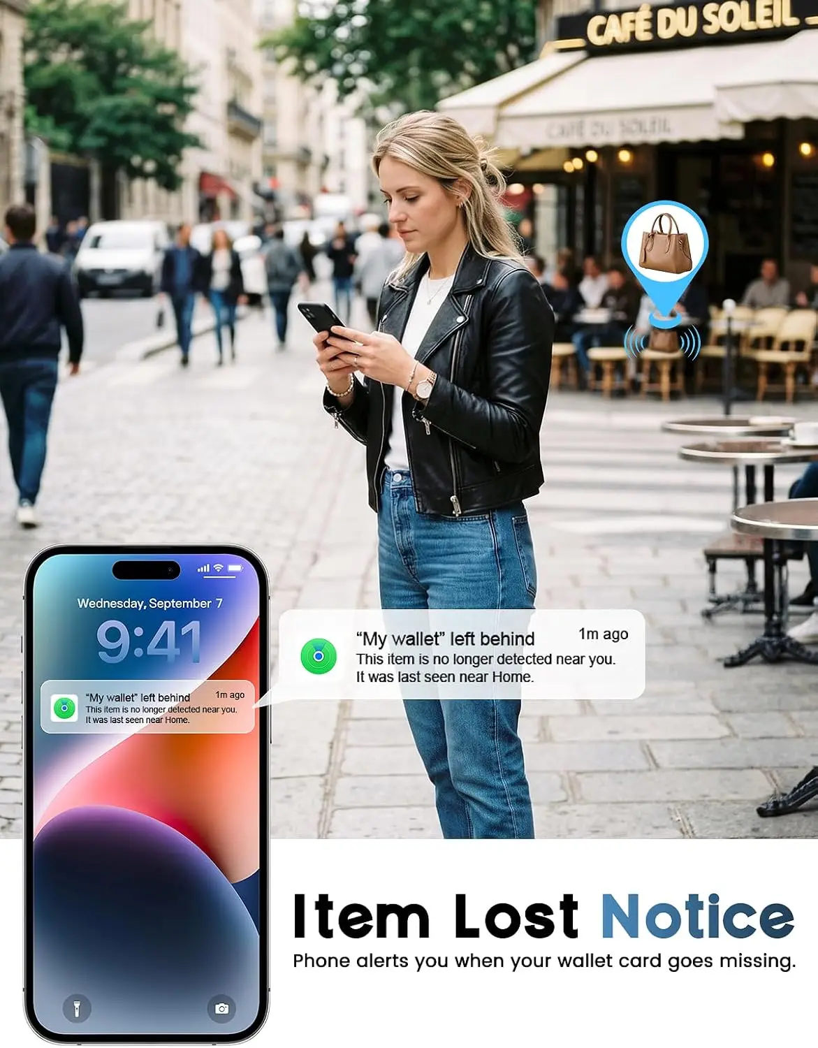 Wallet Tracker Card For Apple Find My Android, 5-Year Battery Bluetooth Item Finder ,Slim Smart Tracking Card For Wallet Luggage
