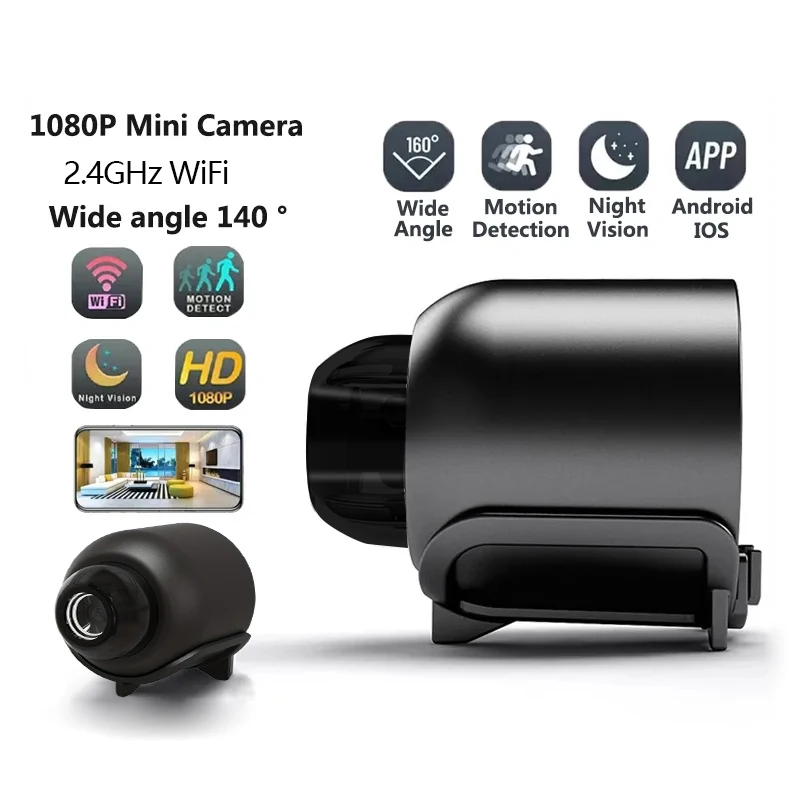 X5 2.4G WiFi Webcam 1080P HD Indoor Security IP Camera Video Recorder Anti-theft Remote Monitor Lightweight Micro Camera
