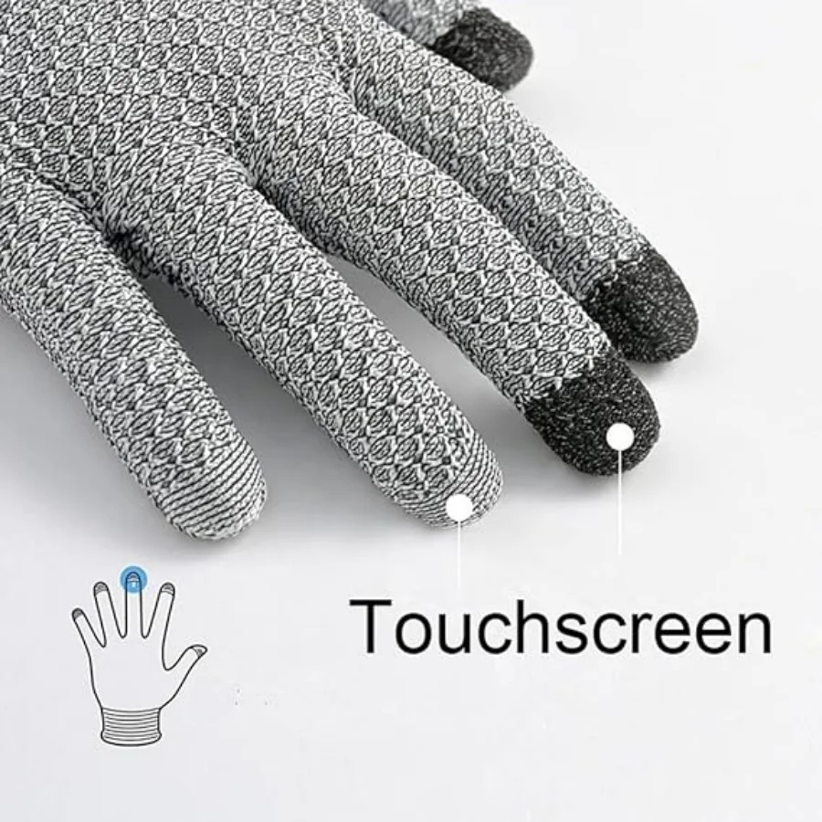 Cut Resistant Work Gloves Level 5 Touchscreen Gloves for Meat Cutting Fish Cleaning Anti Slip HPPE Protective Gloves Food Safe