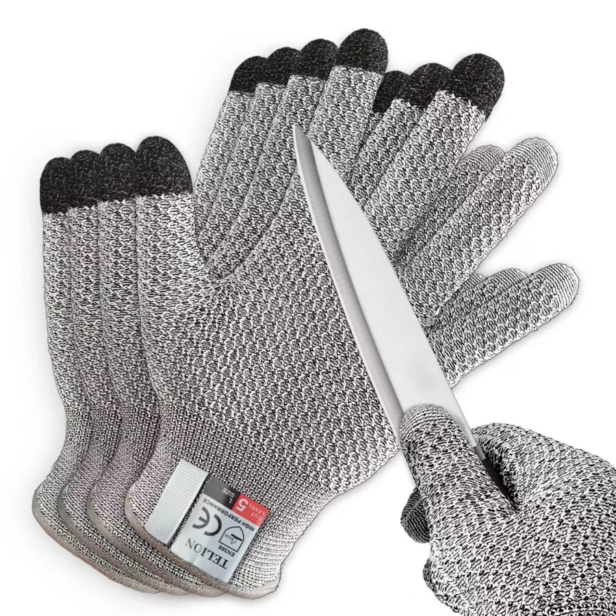 Cut Resistant Work Gloves Level 5 Touchscreen Gloves for Meat Cutting Fish Cleaning Anti Slip HPPE Protective Gloves Food Safe