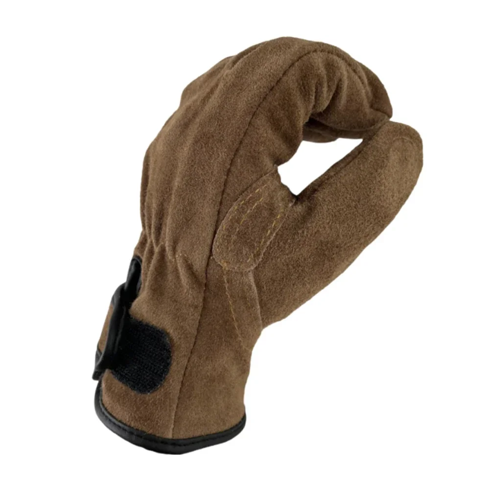 Cowhide Outdoor Protective Gloves Heat Insulation Anti-cutting Anti-thorning Camping Mountaineering Gradening Prunning Welding