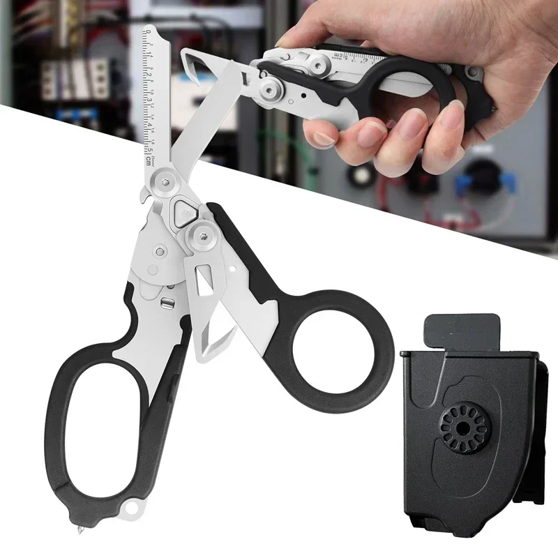 Tactical Medical Scissor Emergency Rescue Shear First Aid Kit Raptor Scissors Foldable Plier Outdoor Survival EDC Tool Gear