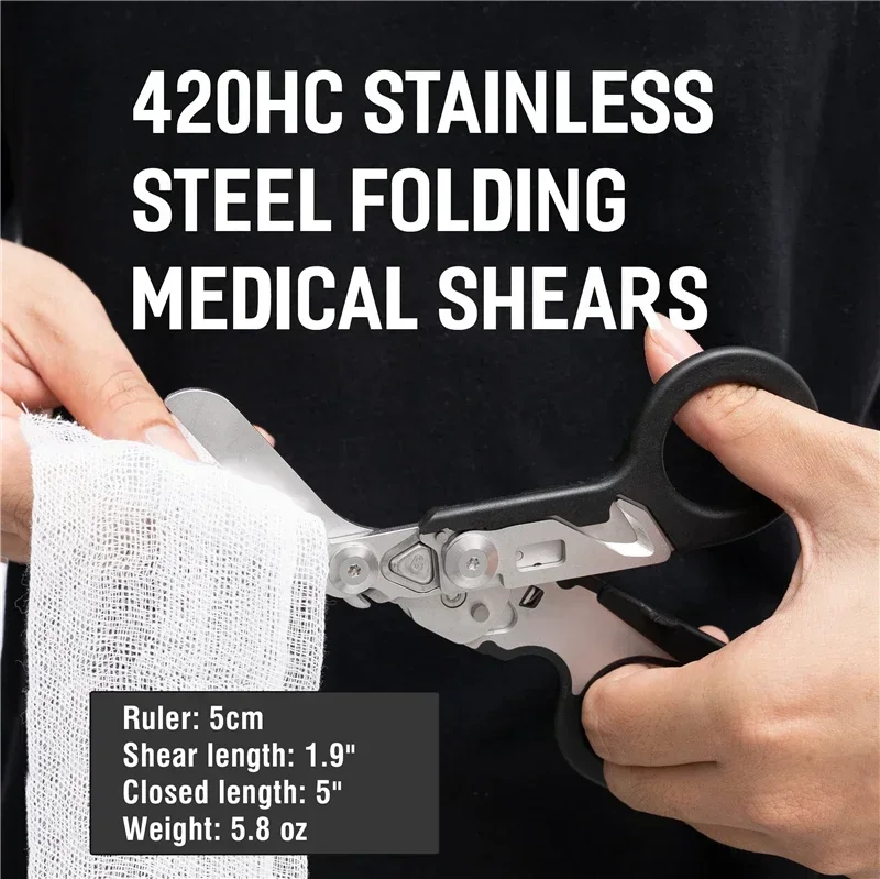 Tactical Medical Scissor Emergency Rescue Shear First Aid Kit Raptor Scissors Foldable Plier Outdoor Survival EDC Tool Gear