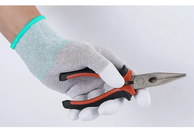 10 Pairs ESD Safety Work Gloves with Coated Fingertips for Electronics Maintenance, High Quality,