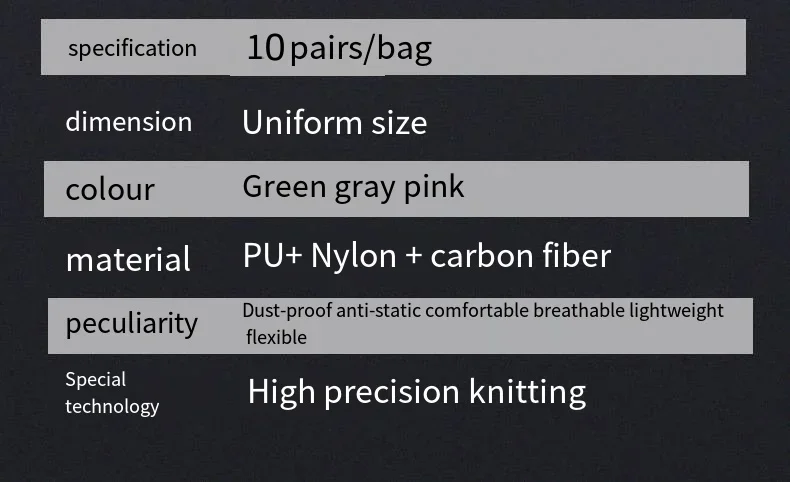 10 Pairs ESD Safety Work Gloves with Coated Fingertips for Electronics Maintenance, High Quality,