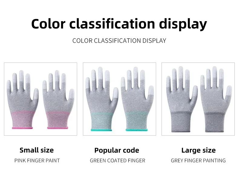 10 Pairs ESD Safety Work Gloves with Coated Fingertips for Electronics Maintenance, High Quality,