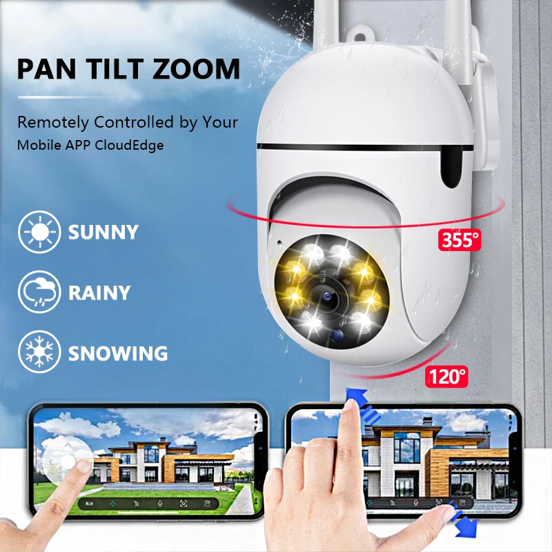 8MP WiFi Camera 2.4G Security Surveillance PTZ IR Night Vision Motion Detection Home Security Camera with 2 Antennas for Child