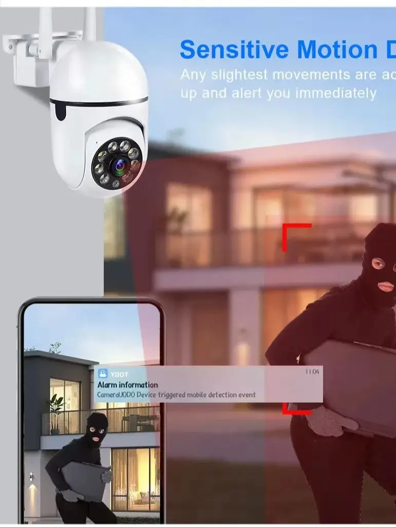 8MP WiFi Camera 2.4G Security Surveillance PTZ IR Night Vision Motion Detection Home Security Camera with 2 Antennas for Child