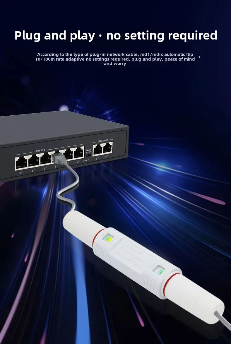 New POE Extender/Repeater Outdoor Waterproof 200meters Extension POE injector Adapter IEEE802.3at/af