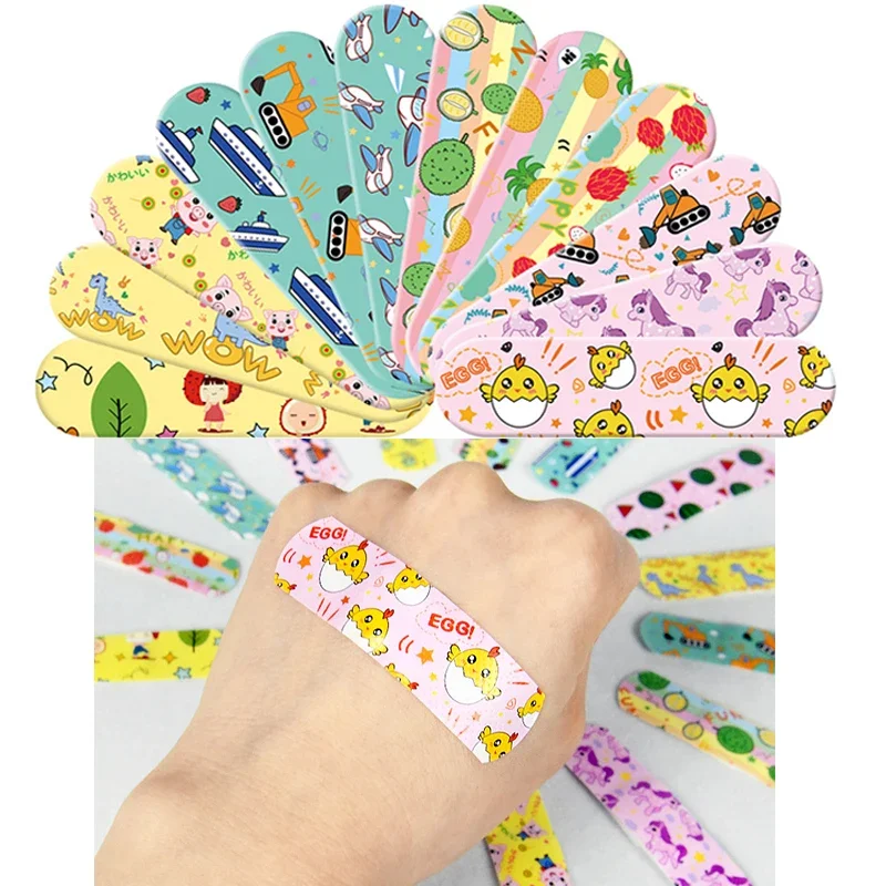 100pcs Cartoon Animal Pattern Waterproof Hemostasis Kids Band Aid Stickers Adhesive Bandage Wound Strips Plasters for Children