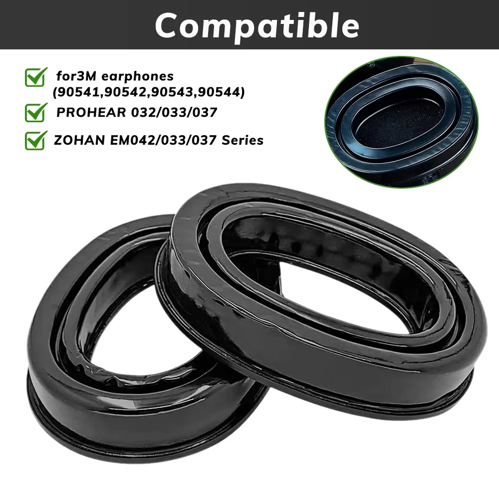 Gel Ear Pads for 3M PELTOR Earmuffs, Personal Protective Equipment ,Comfort Replacement Ear Muffs Cushions,Black