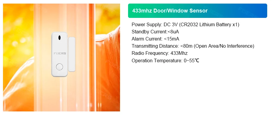 FUERS Alarm System Smart Home WIFI GSM Security Alarm Host Ant-theft with Door Motion Sensor Tuya Smart App control work Alexa