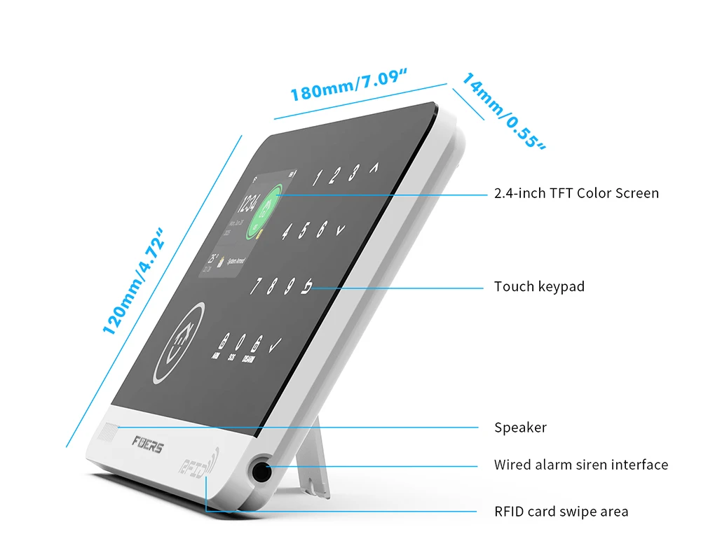FUERS Alarm System Smart Home WIFI GSM Security Alarm Host Ant-theft with Door Motion Sensor Tuya Smart App control work Alexa