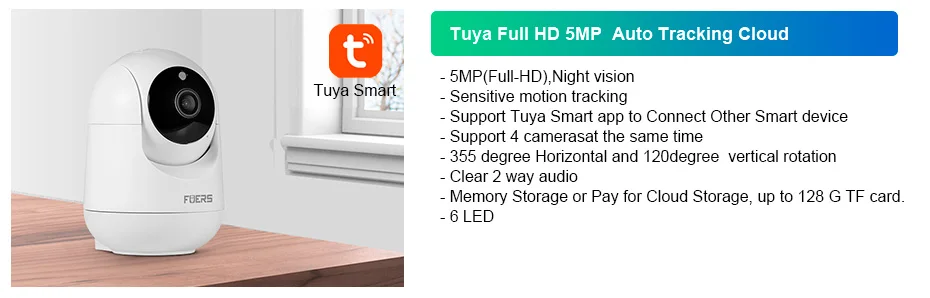 FUERS Alarm System Smart Home WIFI GSM Security Alarm Host Ant-theft with Door Motion Sensor Tuya Smart App control work Alexa