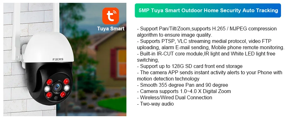 FUERS Alarm System Smart Home WIFI GSM Security Alarm Host Ant-theft with Door Motion Sensor Tuya Smart App control work Alexa