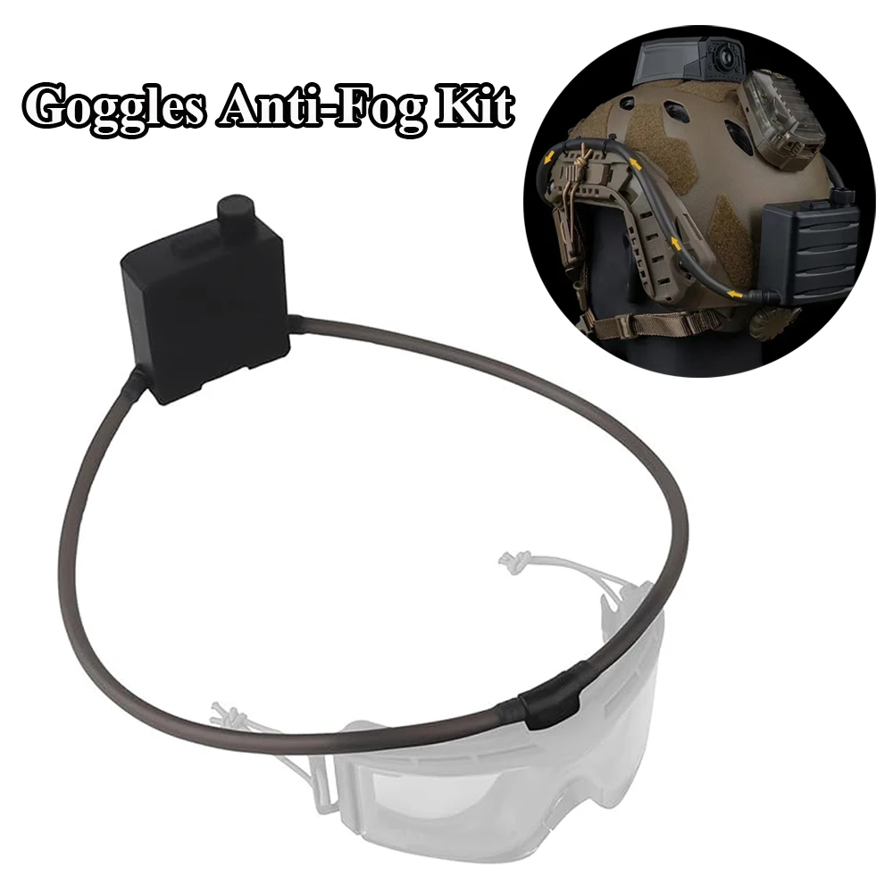 2025 NEW-Tactical Goggles Defogger Outdoor Hunting Shooting Goggles AntiFog Unit Adjustable Wind Speed Defogging Fan Kit