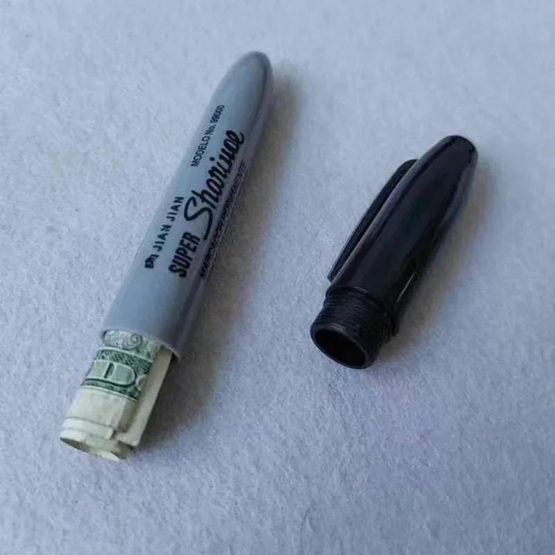 Creative Fake Red Black Marker Pen Hidden Compartment Sight Diversion Safe For Home Office Hide Necklace Money Small Valuables