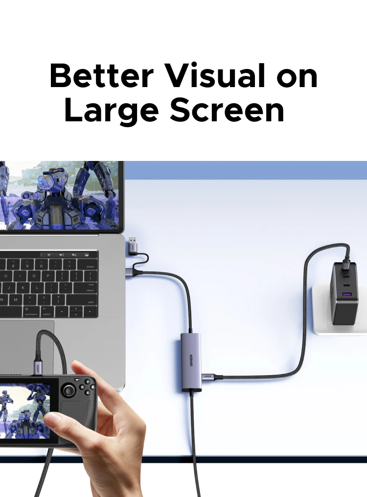 UGREEN Type C USB-C HDMI Video Capture Card with HDMI Zero-Latency Pass-Through, 100W PD Charging, 4K@30Hz Recording, Streaming