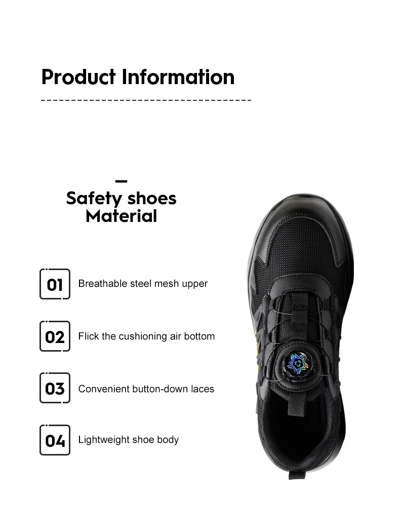 Steel Toe Shoes for Men Indestructible Work Shoes Lightweight Non Slip Safety Shoes Air Shock Sneakers Construction Work Shoes