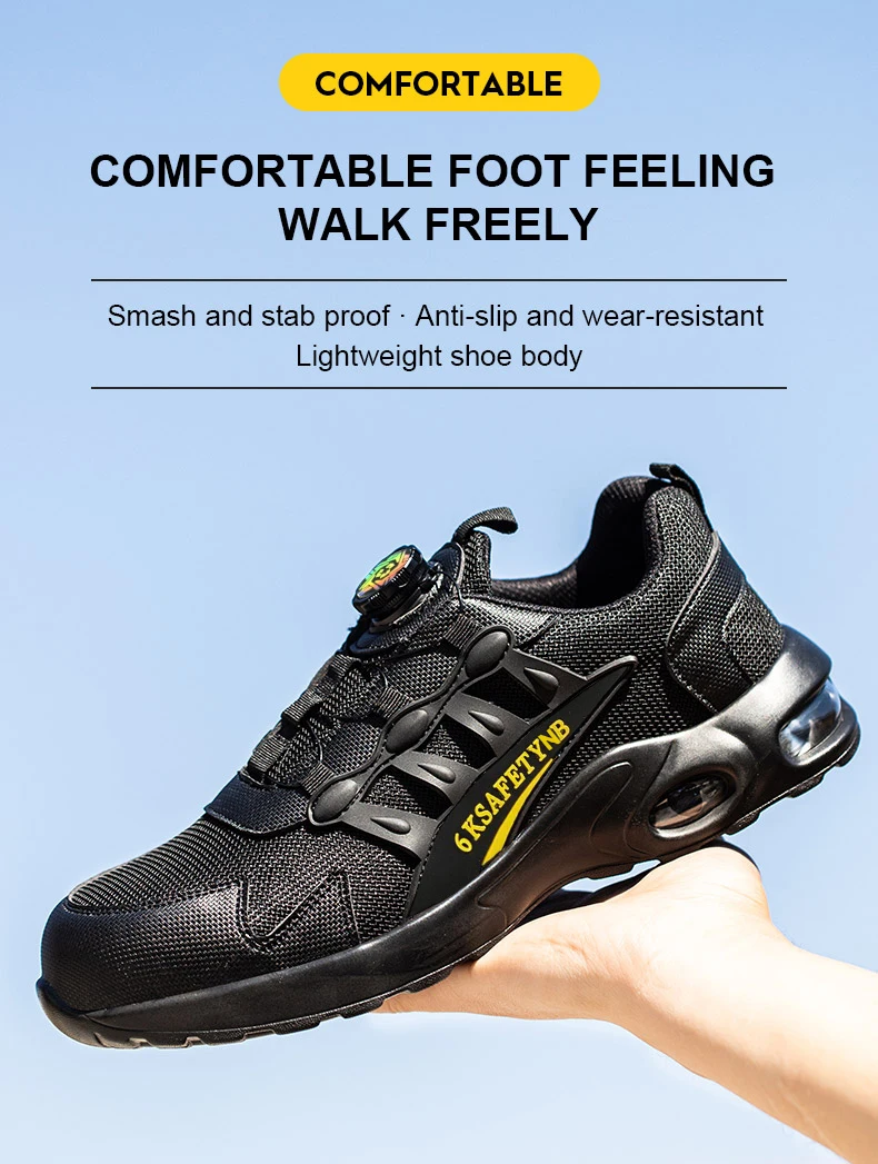 Steel Toe Shoes for Men Indestructible Work Shoes Lightweight Non Slip Safety Shoes Air Shock Sneakers Construction Work Shoes