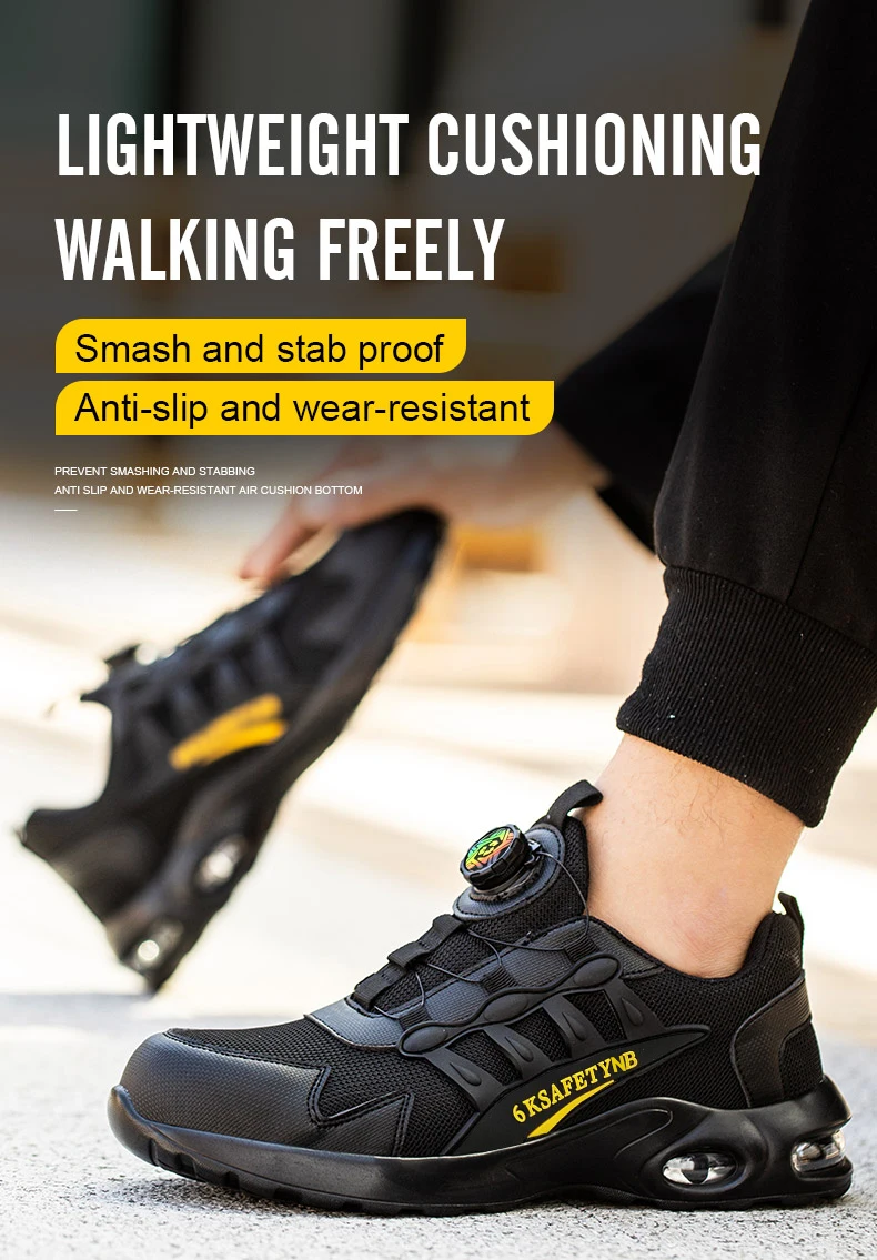 Steel Toe Shoes for Men Indestructible Work Shoes Lightweight Non Slip Safety Shoes Air Shock Sneakers Construction Work Shoes
