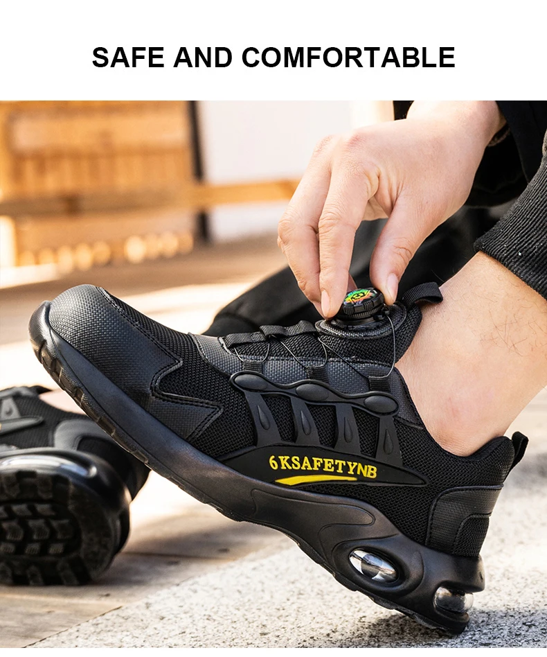 Steel Toe Shoes for Men Indestructible Work Shoes Lightweight Non Slip Safety Shoes Air Shock Sneakers Construction Work Shoes