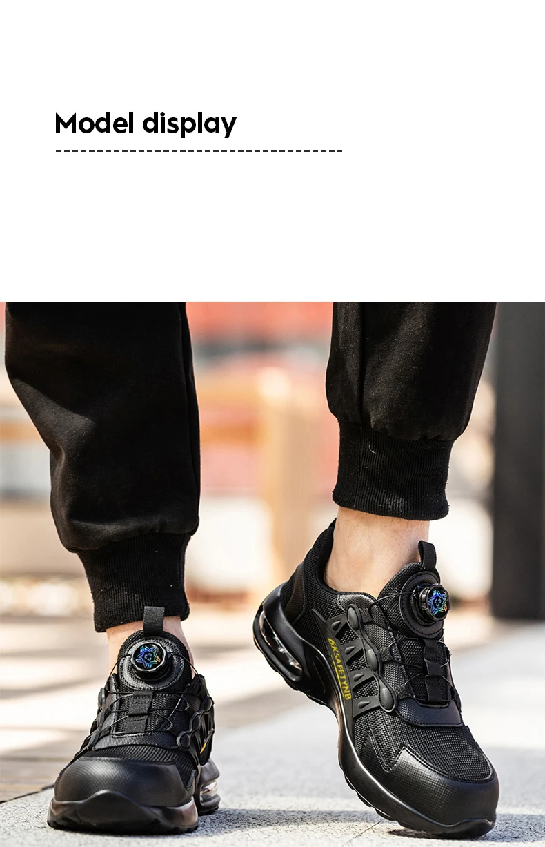 Steel Toe Shoes for Men Indestructible Work Shoes Lightweight Non Slip Safety Shoes Air Shock Sneakers Construction Work Shoes