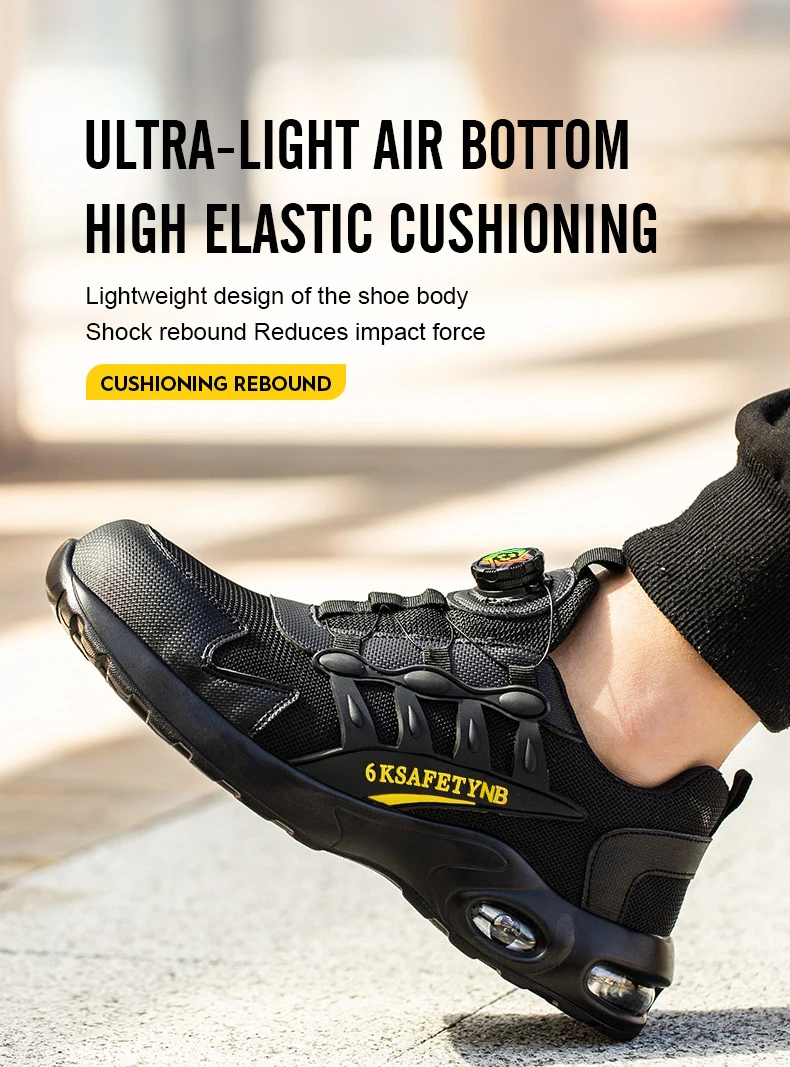 Steel Toe Shoes for Men Indestructible Work Shoes Lightweight Non Slip Safety Shoes Air Shock Sneakers Construction Work Shoes