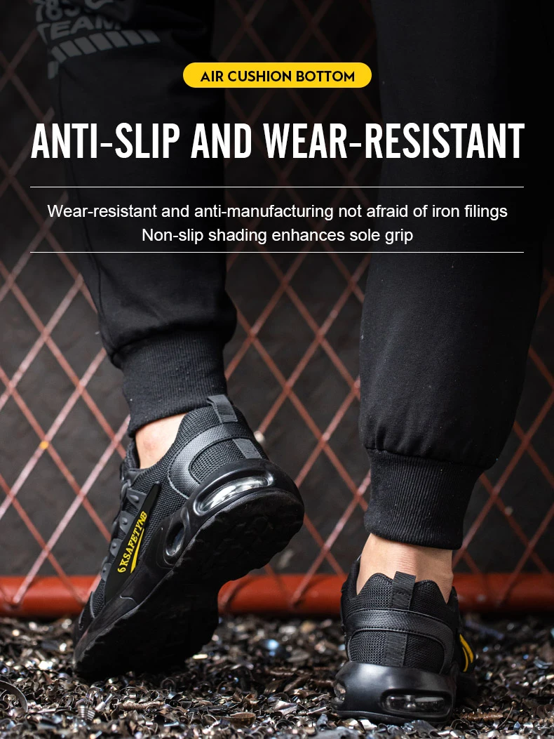 Steel Toe Shoes for Men Indestructible Work Shoes Lightweight Non Slip Safety Shoes Air Shock Sneakers Construction Work Shoes