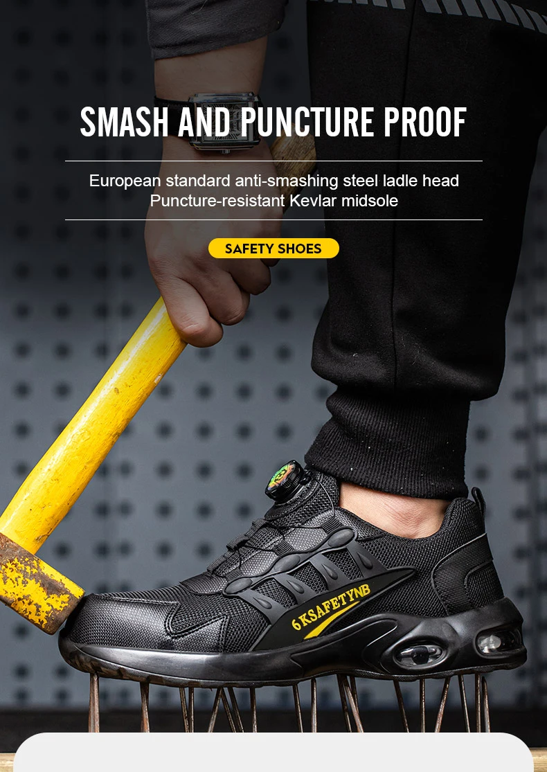 Steel Toe Shoes for Men Indestructible Work Shoes Lightweight Non Slip Safety Shoes Air Shock Sneakers Construction Work Shoes