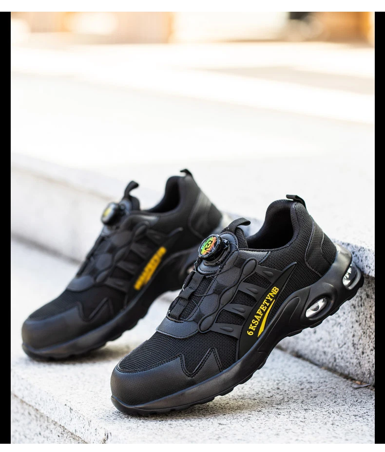 Steel Toe Shoes for Men Indestructible Work Shoes Lightweight Non Slip Safety Shoes Air Shock Sneakers Construction Work Shoes