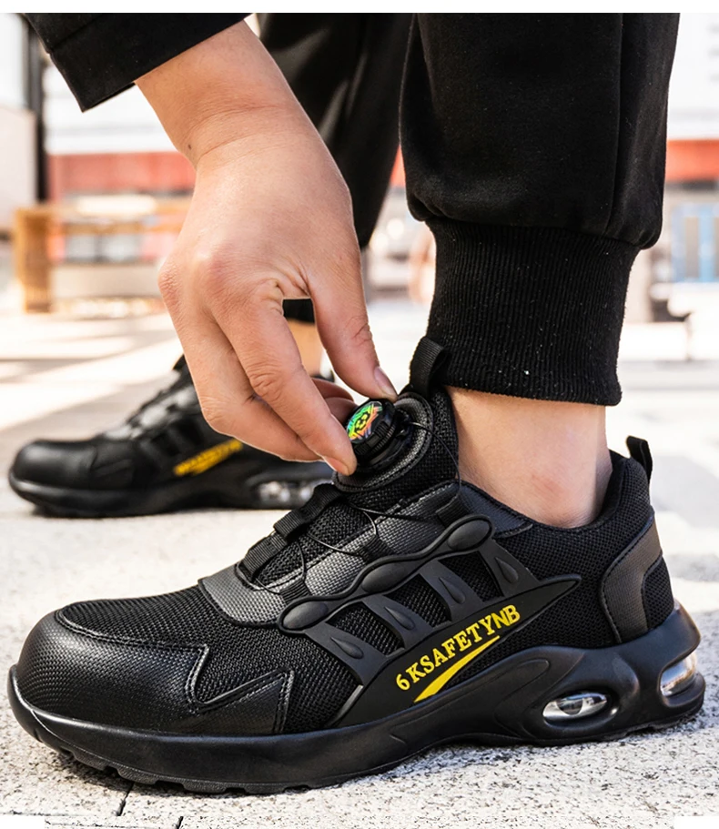 Steel Toe Shoes for Men Indestructible Work Shoes Lightweight Non Slip Safety Shoes Air Shock Sneakers Construction Work Shoes