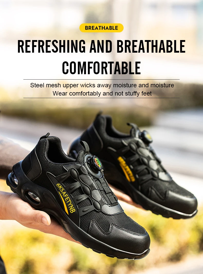Steel Toe Shoes for Men Indestructible Work Shoes Lightweight Non Slip Safety Shoes Air Shock Sneakers Construction Work Shoes