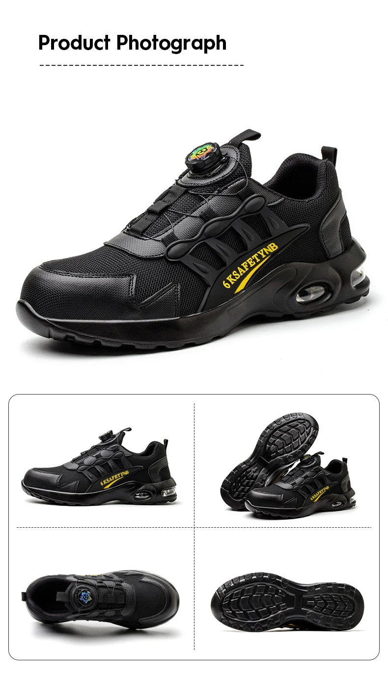 Steel Toe Shoes for Men Indestructible Work Shoes Lightweight Non Slip Safety Shoes Air Shock Sneakers Construction Work Shoes
