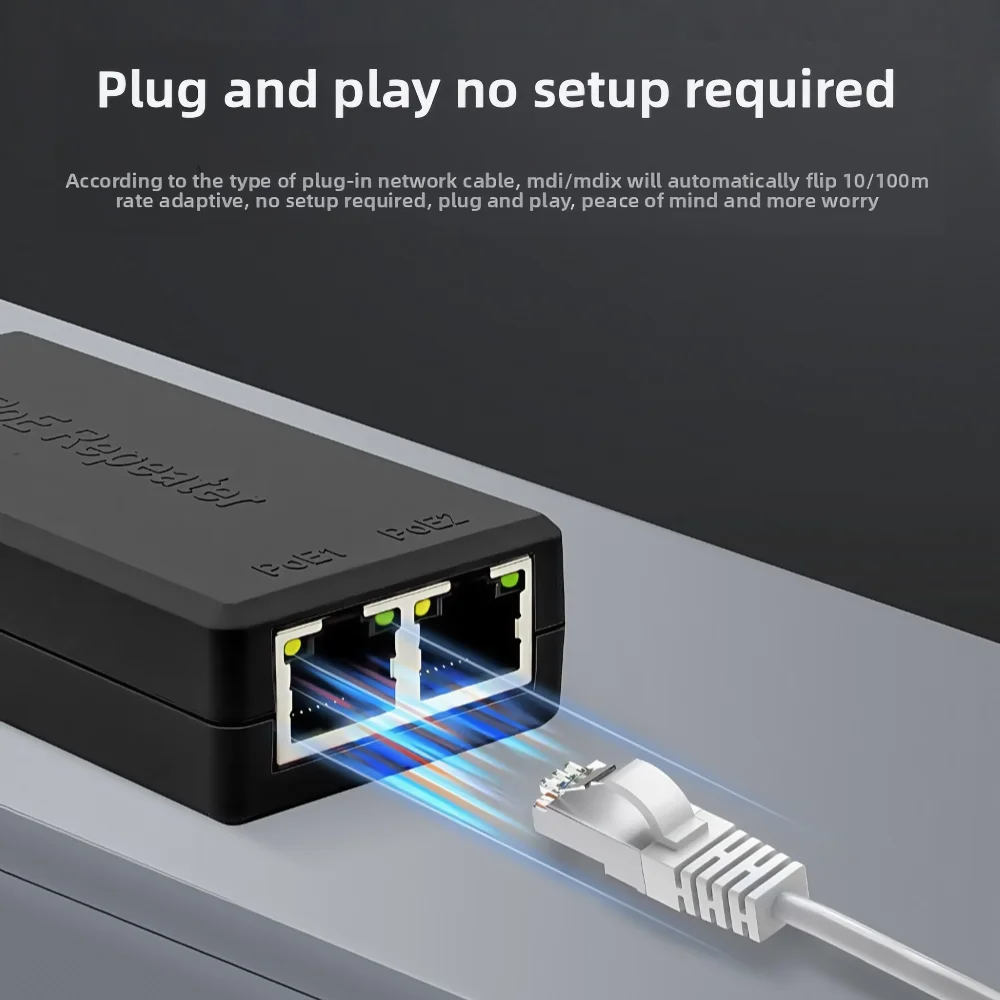 2 Port Gigabit POE Extender 10/100/1000Mbps POE Repeater Extender IEEE802.3af.at Standard for NVR IP Camera AP IP VOICE POE