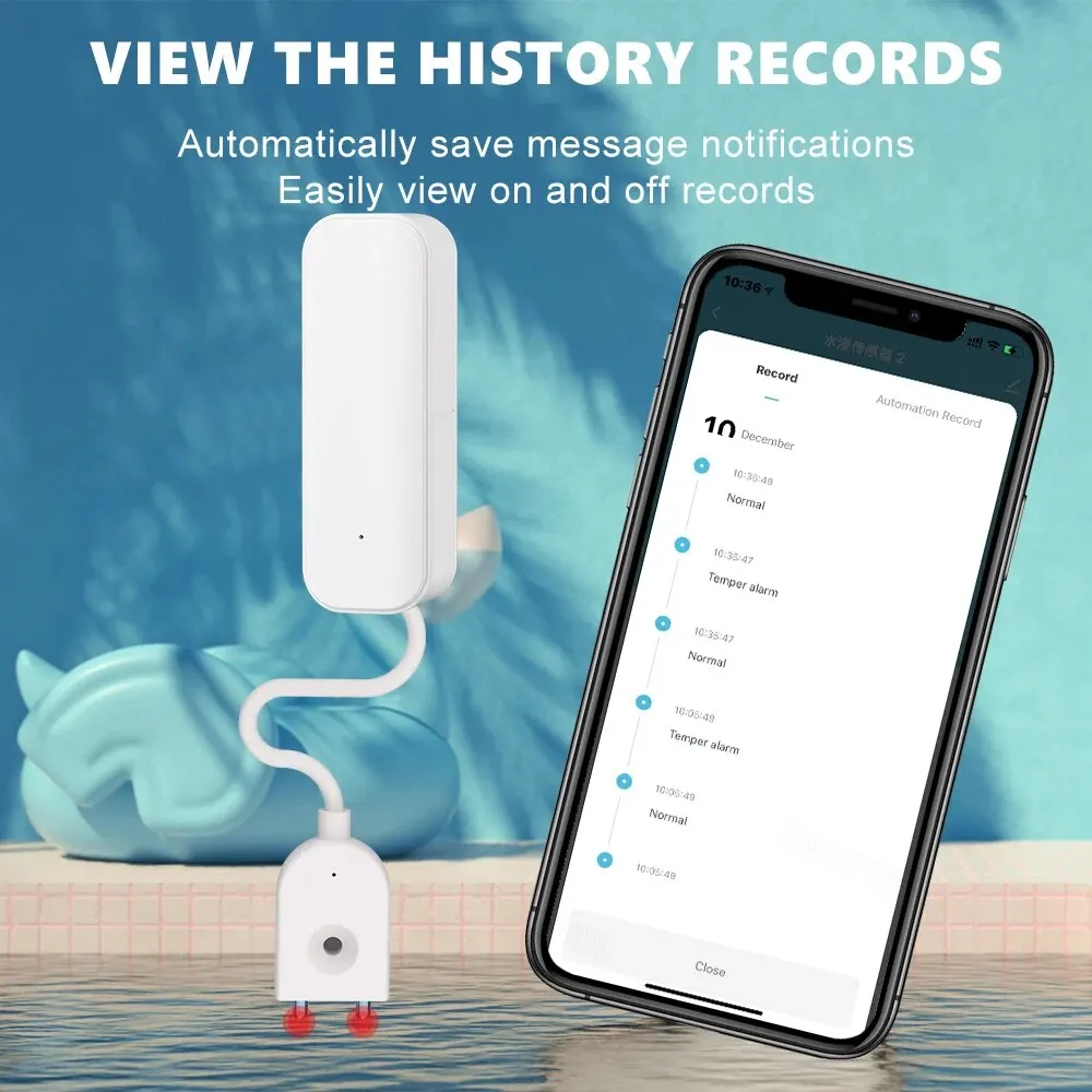 Tuya WiFi or Zigbee Water Level Sensor Leakage Alarm Flood Leak Detector Smart Home Life APP Water Alert Overflow Alarm Security