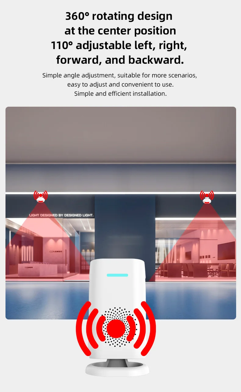 KERUI Split Welcome Chime Bell Intelligent Wireless Doorbell PIR Sensor Alarm Multiple Ringtones 433mhz Alarm Detector for Home