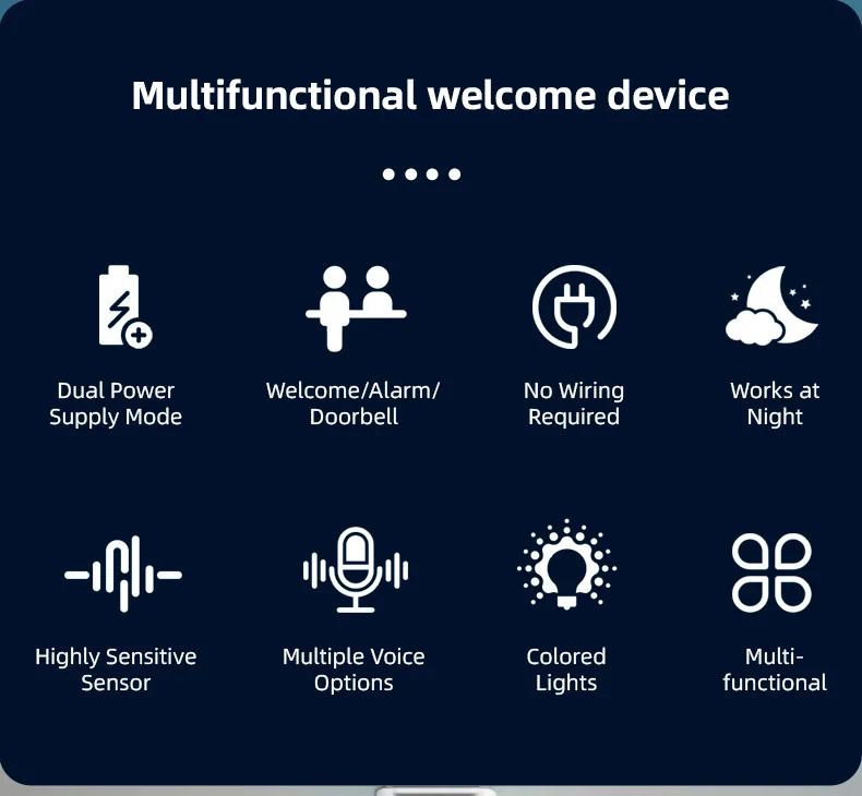 KERUI Split Welcome Chime Bell Intelligent Wireless Doorbell PIR Sensor Alarm Multiple Ringtones 433mhz Alarm Detector for Home