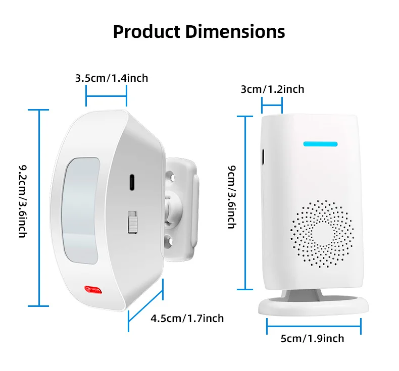 KERUI Split Welcome Chime Bell Intelligent Wireless Doorbell PIR Sensor Alarm Multiple Ringtones 433mhz Alarm Detector for Home